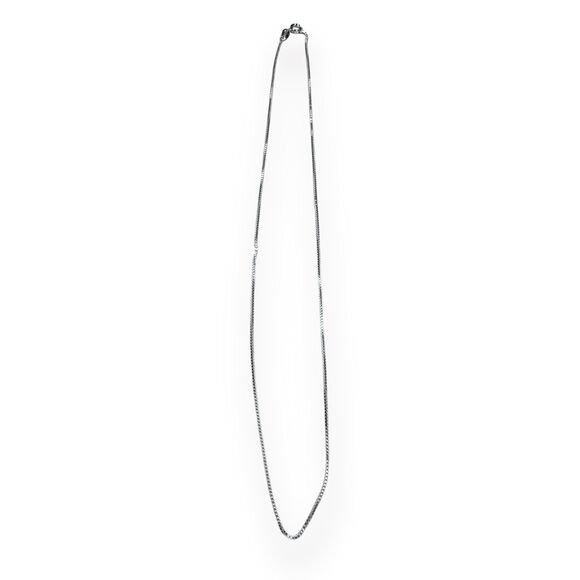 Sterling Silver 925 Necklace Plain 18" - Picture 1 of 4